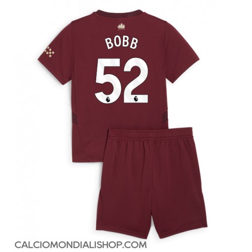 Maglie da calcio Manchester City Oscar Bobb #52 Terza Maglia Bambino 2024-25 Manica Corta (+ Pantaloni corti)